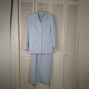 Women's Light Blue Jacket & Skirt Set